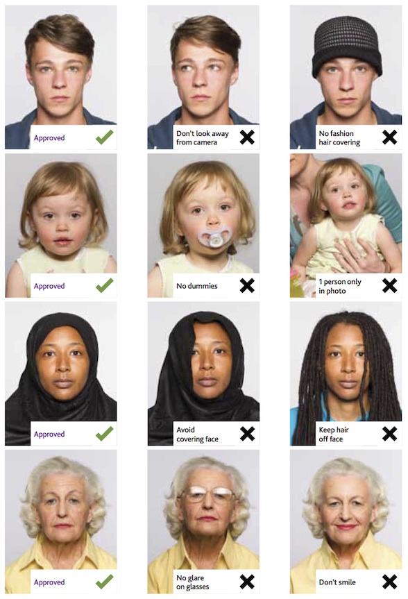 Примеры правильных и не правильных фотографий на британскую визу