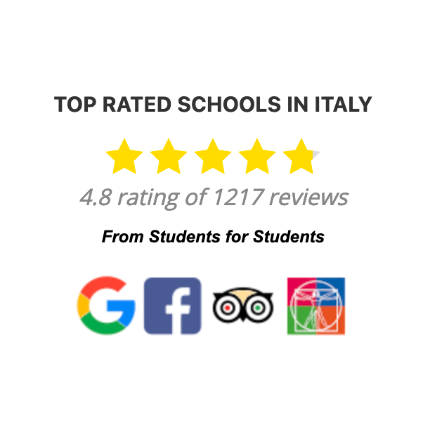 TOP RATED SCHOOLS IN ITALY: 4.8 rating of 1217 reviews!